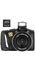 Digital Camera 4K 48MP Vlogging Camera for YouTube | 3.0 Inch Screen, Compact Camera for Beginners P...