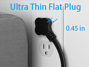 flat plug extension cord