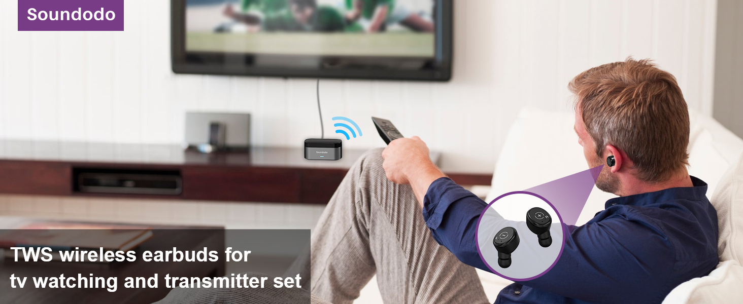 Soundodo Wireless Earbuds for Tv