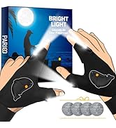 PARIGO LED Flashlight Gloves, Stocking Stuffers for Men Gift for Dad Husband Grandpa, Cool Gadget...