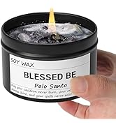 Chloefu LAN Obsidian Crystal Blessed Be Energy Candle, Good Aura Health Protection, Magical Palo ...