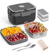 Geveniss Electric Lunch Box Food Heater with 2L Stainless Steel &amp; 1L PP Fruit Container Bento Box...