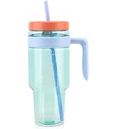 Cafezi 50oz Tritan Plastic Tumbler with Lid and Straw and Handle