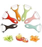 Trez Treamer 6PCS Vegetable Peeler Set with Sharp Blade,Ceramic Apple Peeler Potatoes &amp; Potato Pe...