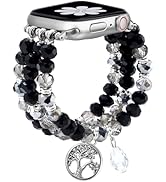 Newlibery Bracelet Beaded Bands for Women Compatible with Apple Watch 38mm 40mm 41mm 42mm(S11/10)...