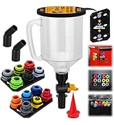 18-Piece Engine Oil Funnel Kit, 1.59QT/ 1.5L Automotive Coolant Funnel Set, 12 Adapters, Elbow Fi...