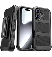 Designed for iPhone 17 Case with Belt Clip Holster, Slim Cover Phone Case for iPhone 17 - Black
