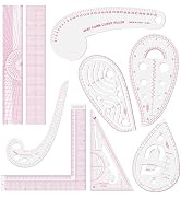 Fashion Clear Metric Sewing Ruler Set,French Curve Pattern Rulers for Beginners, Tailors, Designe...