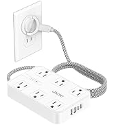 LENCENT 2 Prong Power Strip,2 Prong to 3 Prong Outlet Adapter,Two Prong Surge Protector, 6ft Brai...