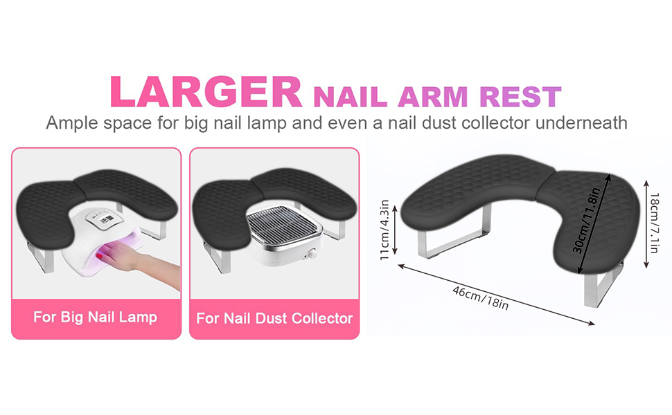 Larger nail arm rest