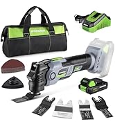 WORKPRO 20V Oscillating Tool Kit, Cordless and Brushless 19,000 RPM Orbiting Multi Tool with 6 Va...