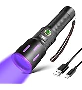 XLENTGEN 365NM High Power UV Flashlight with UV Black Mirror Filter, LCD Display, Blacklight Flas...