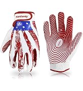 HANDLANDY Youth Football Gloves for Boys Girls, Sticky Wide Receiver Gloves for Kids.