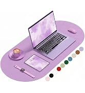 Niniubye Desk Mat, 31.5" x 15" Oval PU Leather Non-Slip Desk Pad Large Mouse Pad for Desktop, Wat...