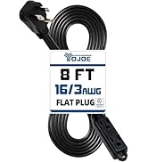 YOJOE 3-Outlets Indoor Extension Cord Outlet Extender, Flat Plug 3 Prong Grounded 13A Power Strip...