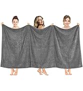 American Soft Linen Oversized Bath Sheet 40x80, Jumbo Large Bath Towels for Bathroom, 100% Ringsp...