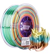 eSUN Silk Rainbow Metal PLA Filament 1.75mm, Silky Multicolored 3D Printer Filament PLA, 1KG Grad...