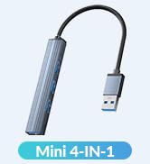 Mini USB Hub, 4-in-1 Multi-Port Adapter with High-Speed USB 3.0 Port*1 and USB 2.0 Port, Ultra Sl...