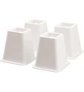 Home-it 5 to 6-inch Super Quality Black Bed Risers - Helps You Storage Under The Bed - 4-Pack (Wh...