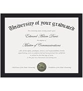 upsimples Certificate Frame, 8.5 by 11 Diploma Frames, 1 Pack, Black | Clear Plexiglass, 8.5x11 D...