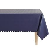 HOMOHEINI Rectangle Vinyl Tablecloth, 100% Waterproof Oil Proof Plastic Table Cloth, Wipeable Tab...