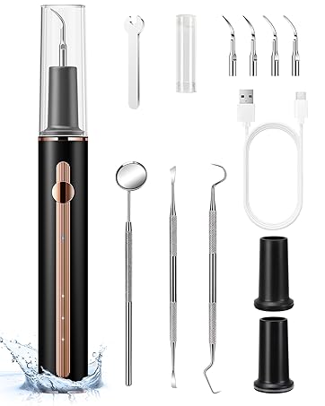 TANAVE Plaque Remover for Teeth, Cleaning Kit with Ultrasonic Tooth Cleaner and Dental Tools