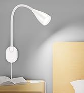 LiFMIRA Wall-Mounted LED Bedside Reading Light with USB Charging Port, 10-Level Dimmable &amp; Adjust...