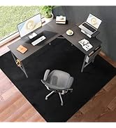 QQpony Office Chair Mat, 75" x 60" Large Chair Mat for Hard Floors, Flannel Fabric Area Rug for H...