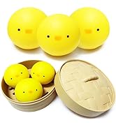 Mini Chick Dumpling Stress Balls for Kids (3 Pack) Squishy Stress Ball Fidget Toys, Easter Chicks...