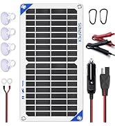 SUNAPEX 10W 12V Solar Panel Car Battery Charger 12 Volt Waterproof Solar Powered Battery Charger ...