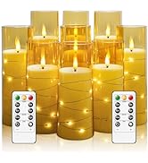 kakoya Flameless LED Candles with Timer 9 Pc Flickering Flameless Candles for Romantic Ambiance a...
