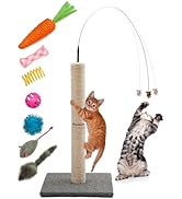 Fashion's Talk 22" Cat Scratching Post with Interactive Cat Toys Bundle, Sisal Tall Cat Scratchin...
