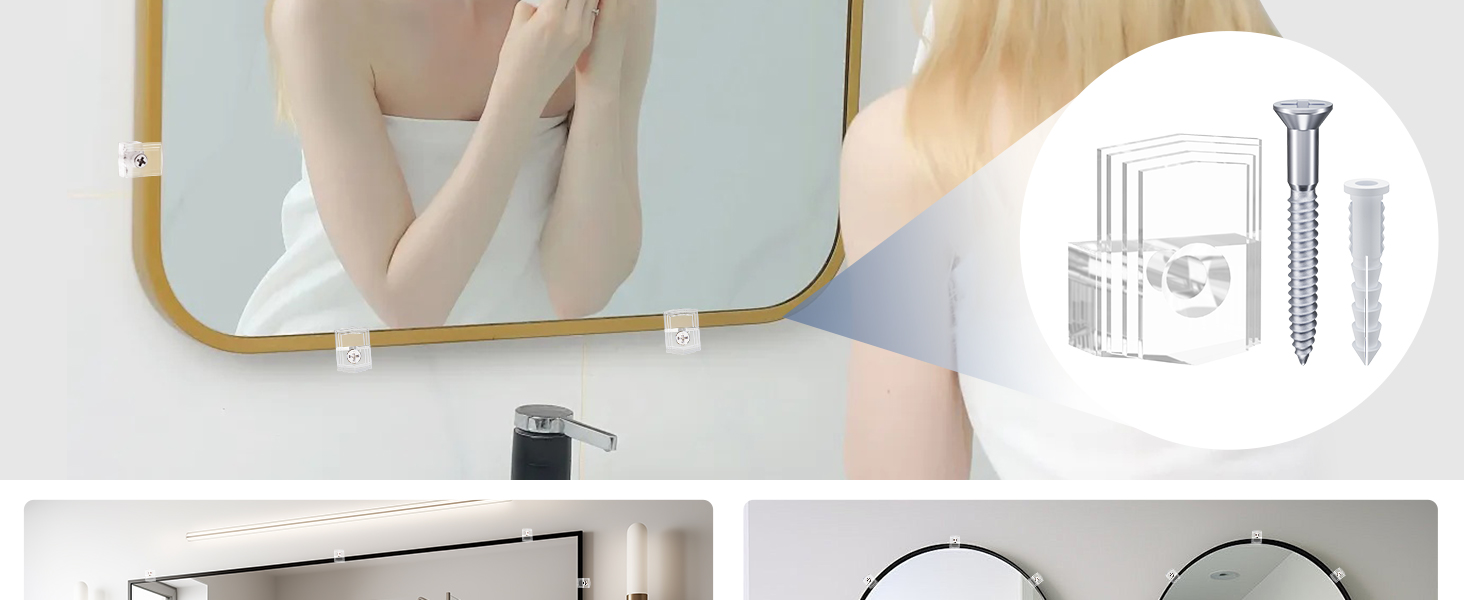 clear mirror clips