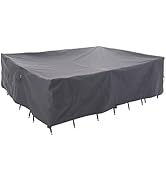 WJ-X3 Extra Large Patio Furniture Set Covers Waterproof, Outdoor Table Cover Heavy Duty, Lawn Sec...