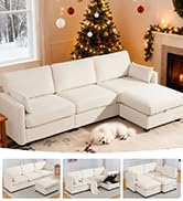 109inch Modular Sectional Sofa, L Shaped Couch with Storage Ottoman, Comfy Cloud Sofa with Deep Seat