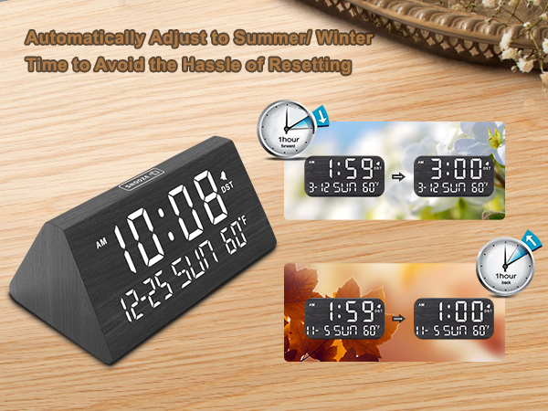 wooden alarm clock