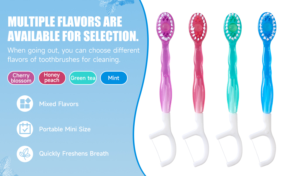 we offer a variety of flavors including mint, peach, green tea, and cherry blossom