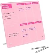 Desktop Acrylic Weekly Planner Whiteboard with Stand, Dry Erase Weekly Planner for Desk, Weekly W...