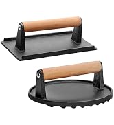 Quantfire Burger Press, Smash Burger Press for Blackstone Griddle, Heavy Duty Cast Iron Round 7In...