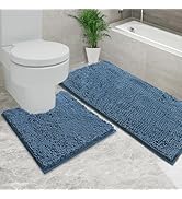 AINAHYVA Bathroom Rug Sets 2 Piece, Super Absorbent Bath Mat, Strong PVC Non Slip Backing, Bath m...