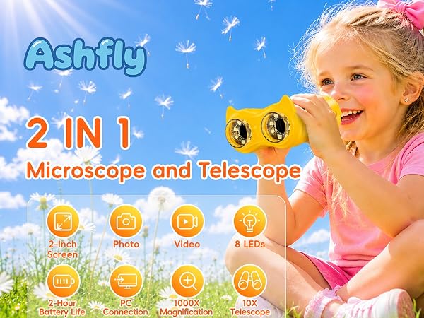 2-in-1 kids Microscope and Telescope