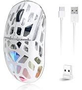 Attoe Gaming Mouse, Wired/Wireless Transparent RGB Mechanical Mouse, Ergonomic Gamer Computer Mic...