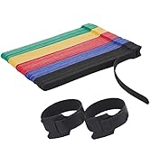 100 PCS Reusable Cable Ties with Hook and Loop, Multi-purpose Adjustable 8 Inch Cable Management ...