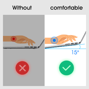 More comfortable typing angle