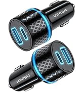 QGeeM USB C Car Charger Adapter, 91W USB C Fast Charging Cigarette Lighter Car USB Charger with P...