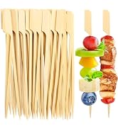DOUDOULE Bamboo Skewers for Appetizers, [4.7 Inch, 300PCS] Long Cocktail Picks Fancy Toothpicks f...
