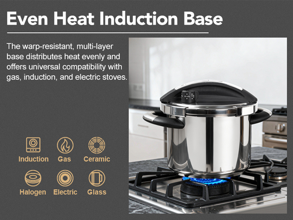 pressure cooker stainless steel pressure cooker with steamer and glass lid for multi-use