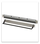 FGB 1U 24 port patch panel and cat6 rj45 shielded keystone coupler with back bar