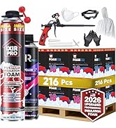 Mega Spray Foam Insulation Kit 216 Pcs Expanding Sealant,Closed Cell High Density Spray Foam for ...