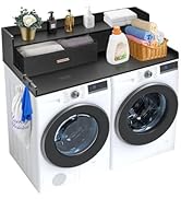 VEVOR 2 Drawers Washer Dryer Countertop with Shelf, 54" x 27" Wooden Laundry Countertop with 2 Ho...